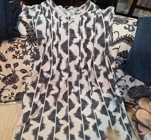 Sonoma Black and White Maxi Dress with Abstract Print